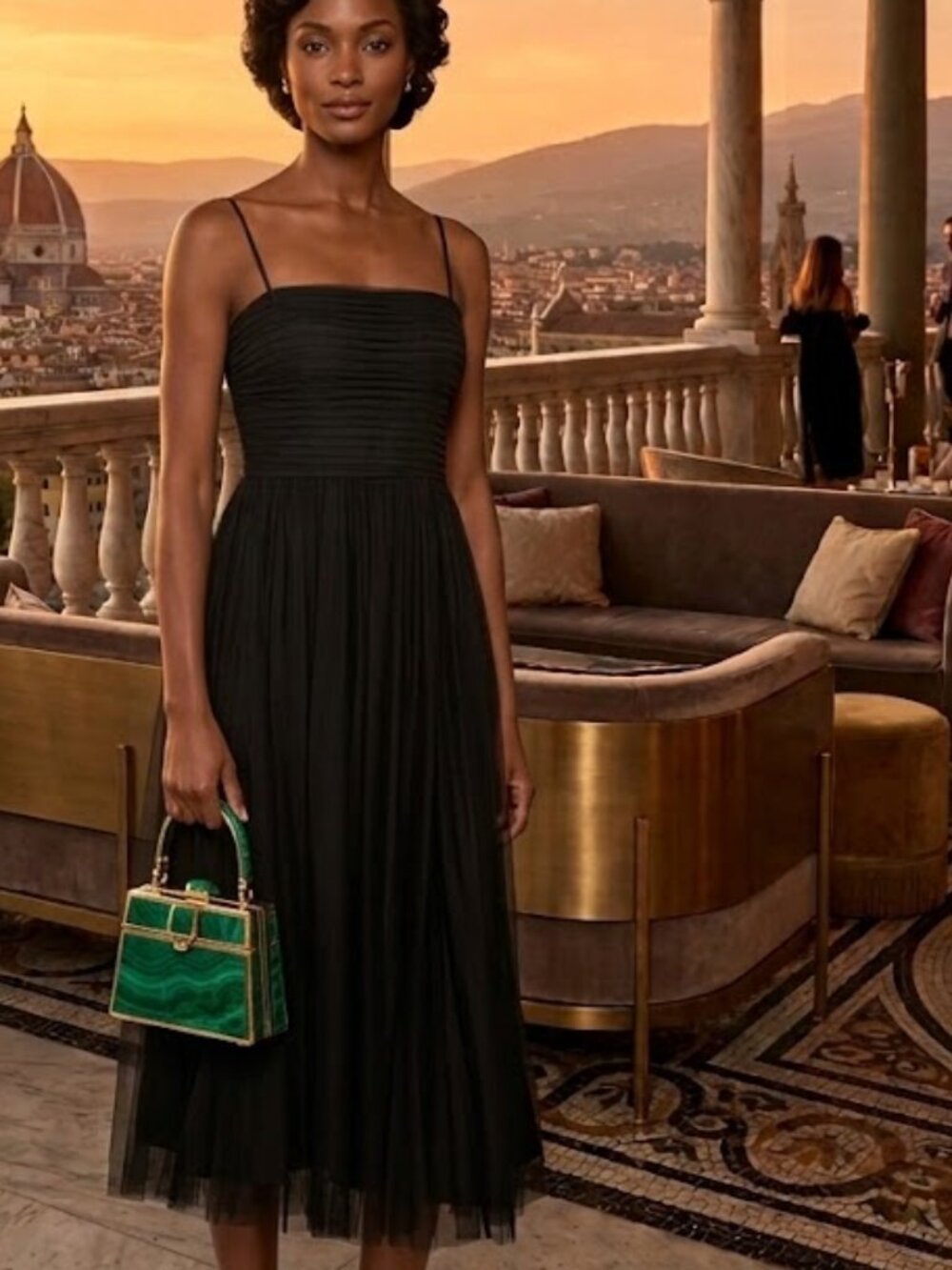 Zimmerman Black Strapless Tulle Midi Dress NWT Size 2